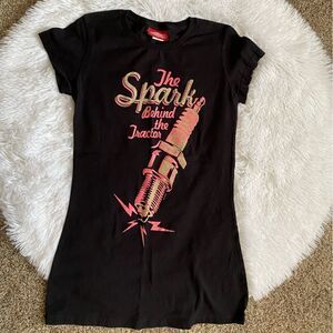Farm Girl T-shirt The spark behind the tractor Womens Size Medium Fits Small